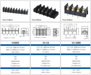 Barrera macho y hembra de paso de 10,0mm, PCB con conector de bloque de terminal de tornillo fijo - Product Image 6