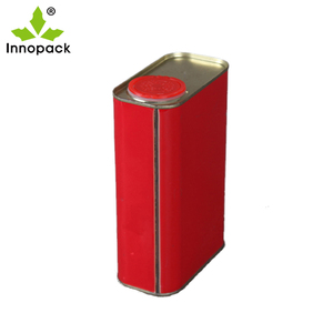 红色1升方形油漆锡罐螺旋盖密封矩形金属罐，带塑料喷口盖 - Product Image 6