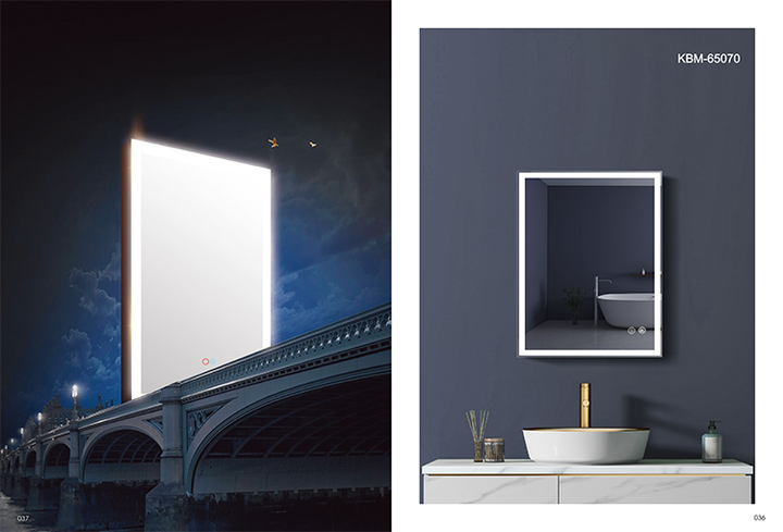 High Quality Rectangular LED Vanity Mirror for Bathrooms Modern Smart Touch Screen Illuminated Full-Length Mirror for Hotels