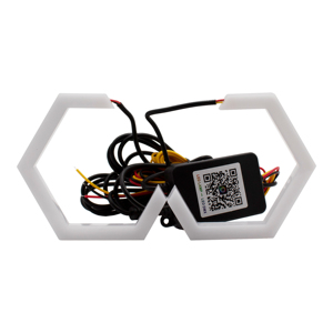 <strong>Auto</strong> Angle Eye <strong>Light</strong> Daytime Running <strong>Light</strong> RGBW With Yellow Streamer 69/79/85/89MM APP Control 9-30V for Motorcycle Truck Car - Product Image 3