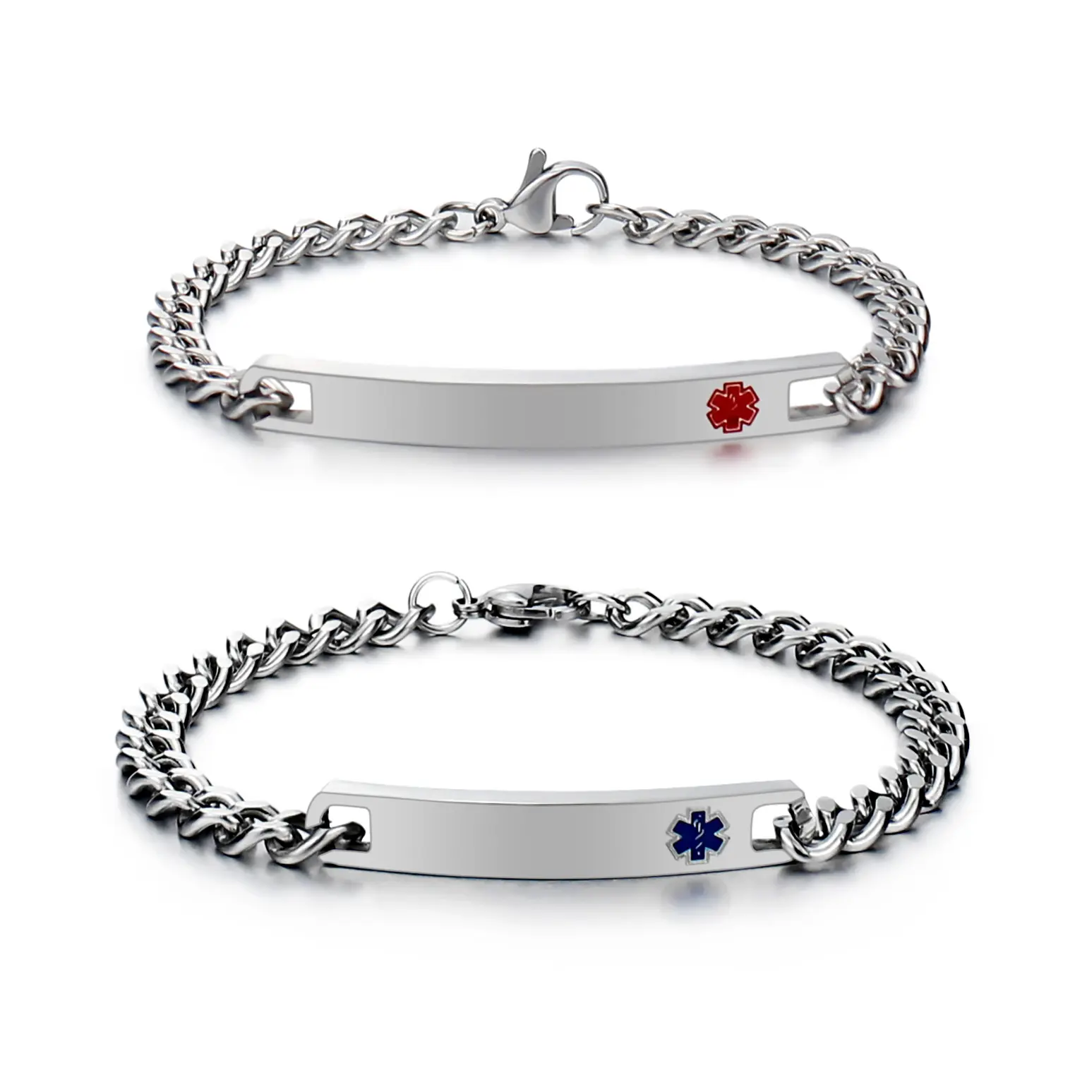 Nuovo braccialetto di moda per coppie di braccialetti con marchio medico di marca di piegatura in acciaio inossidabile caldo