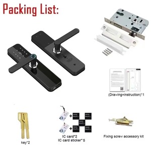 TUYA WIFI anahtarsız giriş dijital kapı kilitleri için parmak izi ve şifre kartı akıllı kilit ön alüminyum ve ahşap kapı - Product Image 6