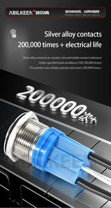 22mm nhiệm vụ nặng nề không thấm nước IP65 cao 1NO 20A Micro thép không gỉ momentary kim loại đẩy nút chuyển đổi cho xe máy - Product Image 2