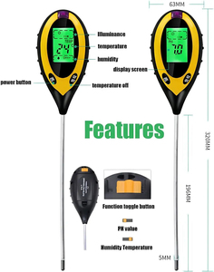 ST-02 <strong>4</strong> <strong>in</strong> <strong>1</strong> Soil Tester Humidity Moisture PH Soil Meter Soil PH Meter Tester for Plant 3.5-8 pH (3.5-6.5 Acid, 7-8 Alkaline) - Product Image 3