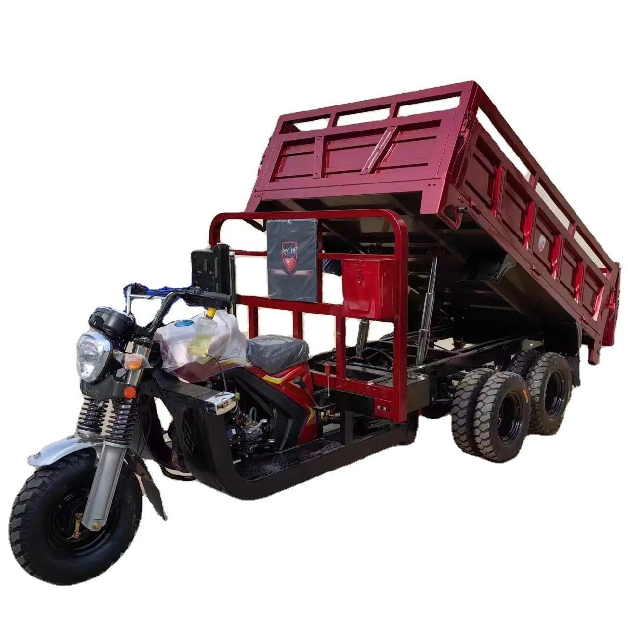 دراجة نقل بضائع ثلاثية العجلات مزودة بمحرك بضائع مُبرَّد بالماء 250 سي سي/300 سي سي/350 سي سي ممتازة مع 9 عجلات للنقل بطاقة عالية