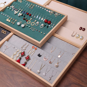 Mới Bông tai tre Stud đứng Vòng cổ hiển thị khay Bông tai mặt dây chuyền Pallet lưu trữ đồ trang sức hộp dropshiping - Product Image 5