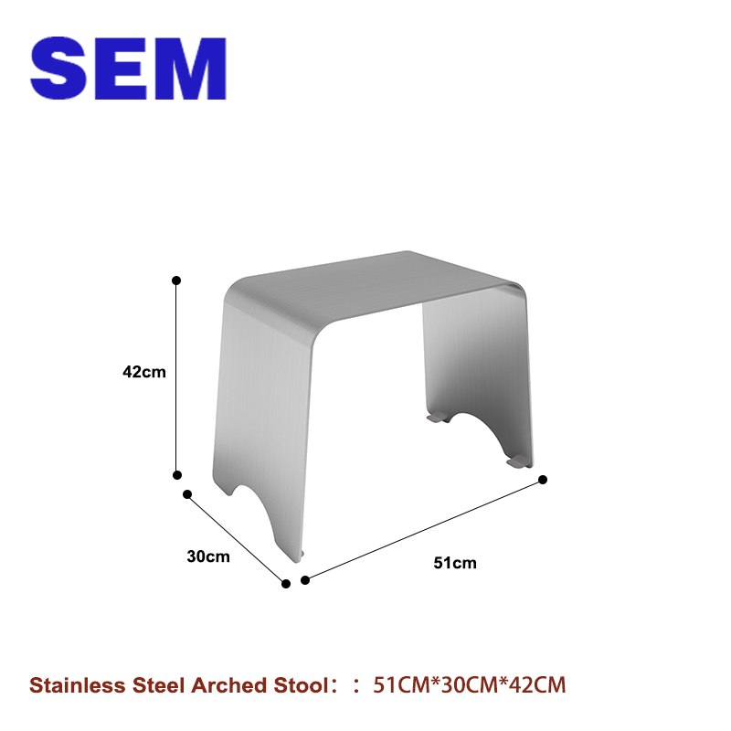 51*30*42CM Stainless Steel Arched Stool
