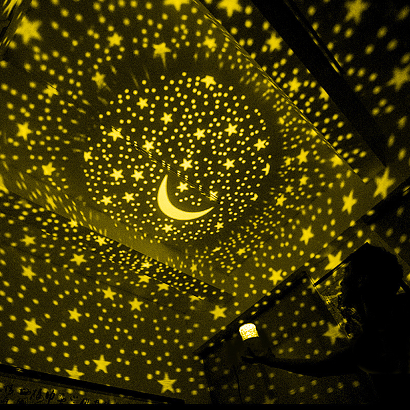 Luz Nocturna Pequeña Estrella Luna + Guirnalda de Luces + Batería - Caja de Color