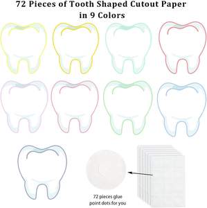 Dent couleur unique découpes créatives 5.5in brossage soie dentaire dents hygiène saine journée nationale des dentistes mois dentaire - Product Image 3