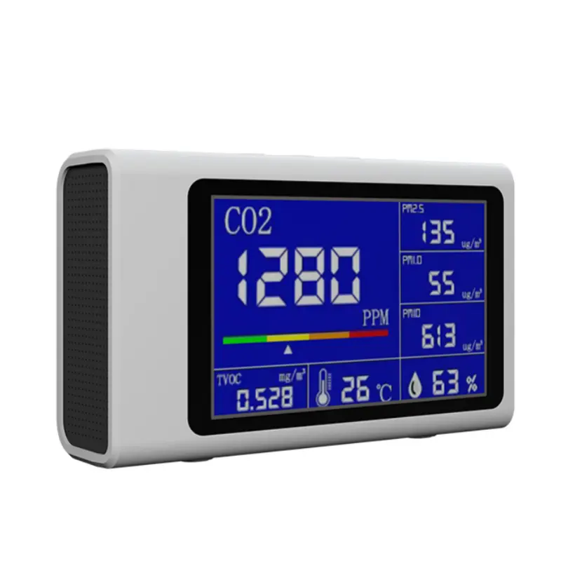 NDIR 센서 CO2 측정 레이저 센서 PM2.5/1.0/10 TAVC 온도 및 습도 7 in 1 대기 질 감지기