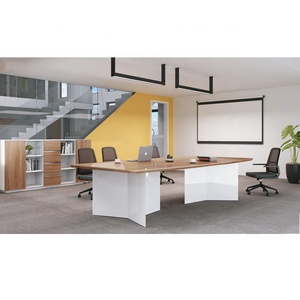 4 plazas de trabajo/MESA de oficina de Venta caliente de acrílico sólido superior superficie de trabajo escritorios de computadoras con particiones - Product Image 3