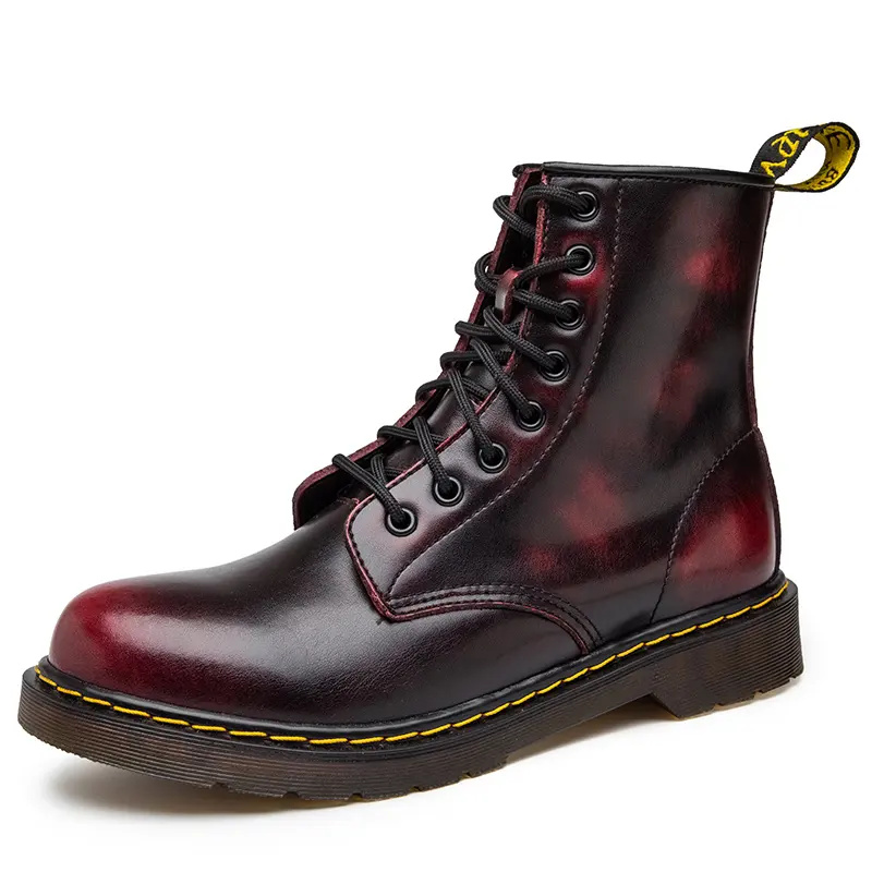 Amazon estilo británico Zapatos de vestir de alta plataforma de cuero genuino Martin OEM ODM botas de invierno para las mujeres