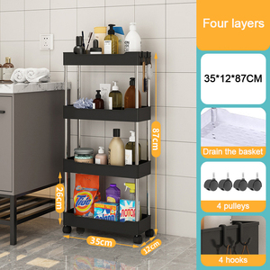 PP plastik çok katmanlı yerden tasarruf çatlak raf banyo boşluk tutucu çıkarılabilir raf mutfak dar depolama rafları mutfak düzenleyici - Product Image 5