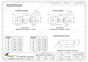 LECHUAN d-sub mikro-d konnektörler 20Pin SCSI kadın MDR dikey priz PCB kartı montaj M2.5 konu 10220-6212PC terminali - Product Image 3