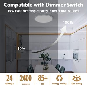 LED yuvarlak düz Panel AYDINLATMA 3000K/4000K/5000K CCT seçilebilir kısılabilir kenar aydınlatmalı gömme montaj tavan lambası fikstürü - Product Image 2