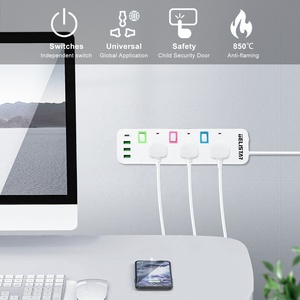Enchufe múltiple universal Regleta de alimentación de interruptor USB con enchufe de extensión universal tipo C - Product Image 5