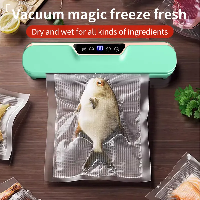 Machine électrique domestique en plastique sous vide pour la conservation des aliments avec affichage à cristaux liquides pour un stockage efficace des aliments