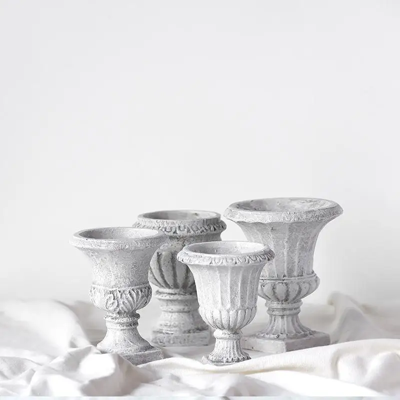 Vaso de flores para decoração de casa, coluna romana, escultura romana, europeia, retrô