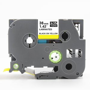 Boyeezon TZE-661 tz661 màu đen trên màu vàng cho 36 Mét x 8m in ấn <span class=keywords><strong>Ribbon</strong></span>/Label Băng Tương thích cho anh em máy in - Product Image 1