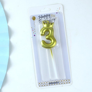 Huaming Phổ Biến Kim Loại Đầy Màu Sắc Đảng Bánh Trang Trí Số Nến Stick Handmade Paraffin Long Lanh Số Nến Sinh Nhật - Product Image 5