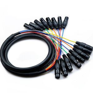 Cable de audio de PVC 4K de 8 vías, conector XLR macho hembra de 3 pines, micrófono multicanal, luz de escenario, línea de señal de sonido para uso en escenario