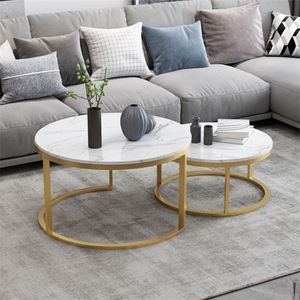 Contemporary Round Nesting Bent Black Gold Metal Side Glass Marble Stone Mdf Wood Coffee <strong>Table</strong> Nest of <strong>3</strong> <strong>Table</strong> <strong>Set</strong> Nesting <strong>Table</strong> - Product Image 4