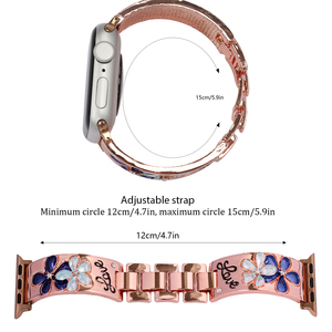 สายนาฬิกาอัจฉริยะลายดอกไม้สำหรับ Apple Watch Series 9/8/7/6/5/4สามารถใช้ได้กับรุ่น Apple Watch - Product Image 5