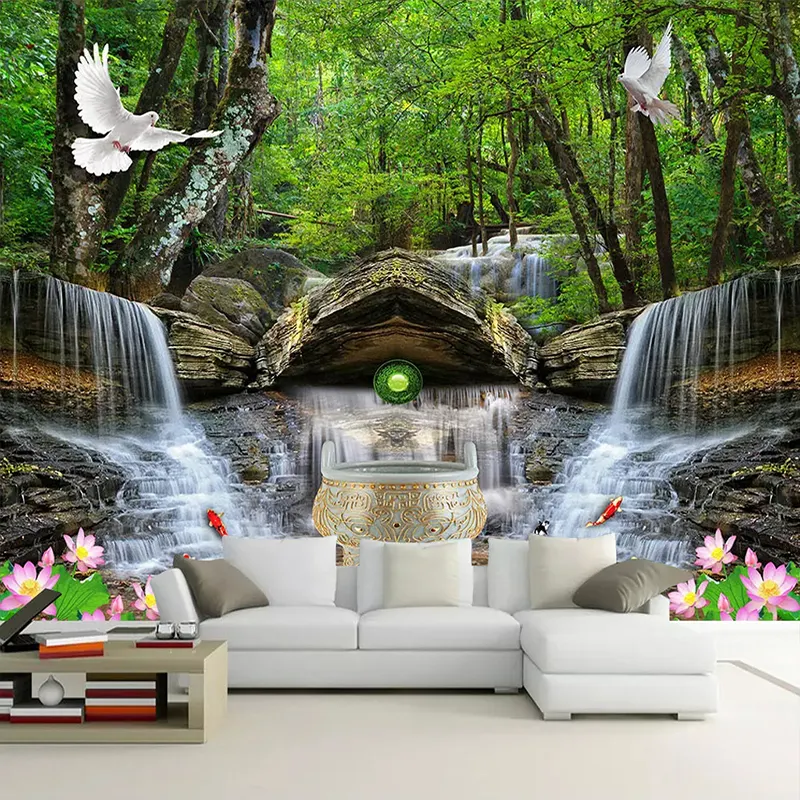 Пользовательские 3D фото обои природный пейзаж водопад Настенные обои для гостиной спальни ванной водонепроницаемые обои
