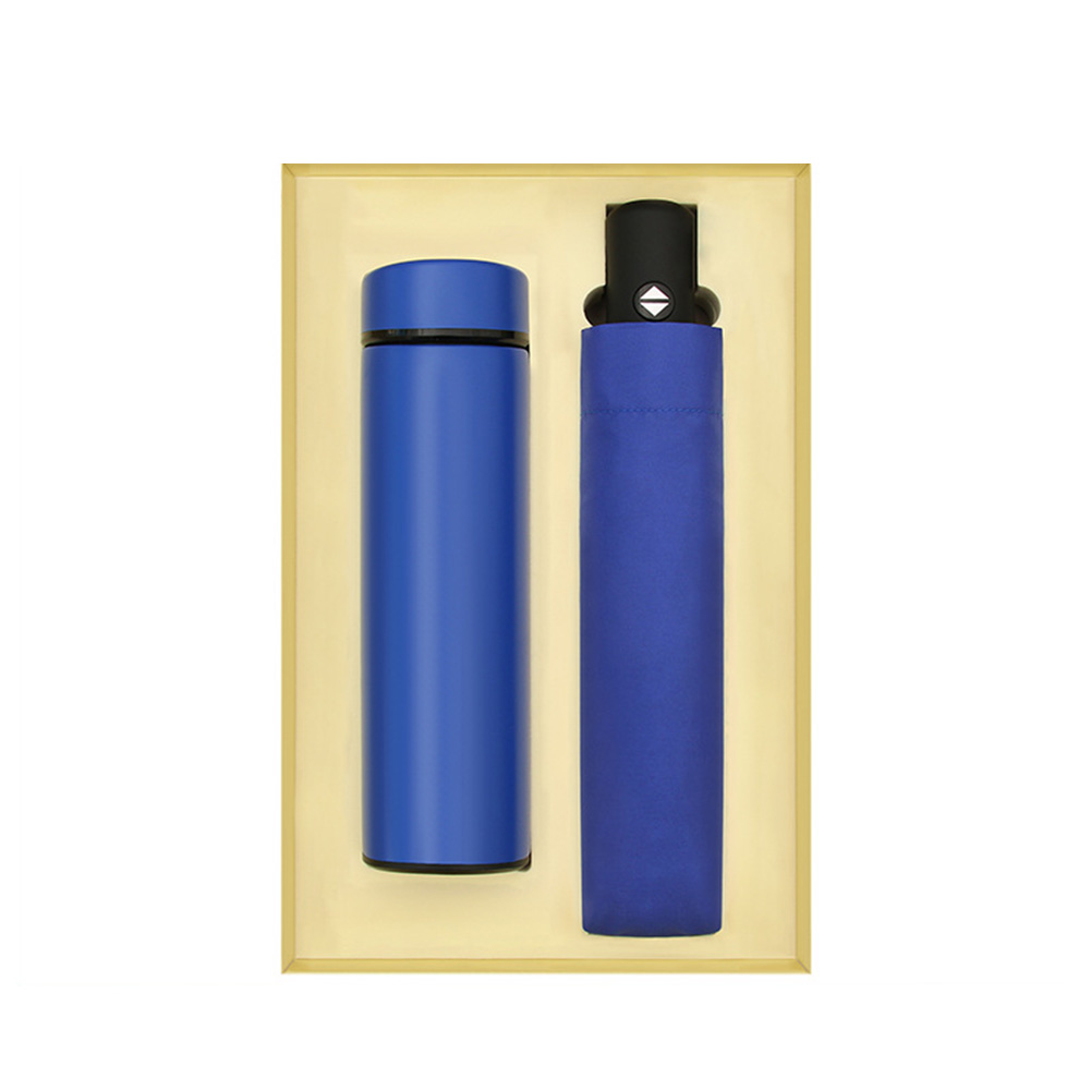 Azul-Botella DE AGUA + paraguas