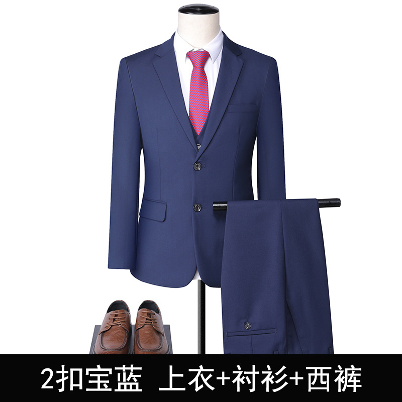 Blazer deux boutons couleur bleu roi + pantalon + chemise