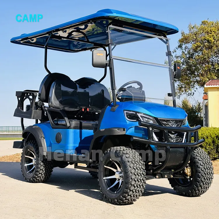CAMP voiturettes de golf surélevées personnalisées de haute qualité voiture de golf électrique de luxe 4 places 72V