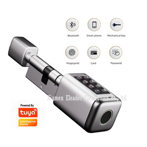 Euro Standard Smart <strong>Lock</strong> with Tuya for <strong>Blue</strong>-tooth App Adjustable Cylinder Size Electronic Password Card <strong>Key</strong> Code Type - Product Image 1