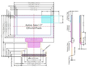 1,3-Zoll-I2C-Schnittstellen-Falttyp OLED-Anzeige modul Pixel nummer 128*64 Monochrom - Product Image 6