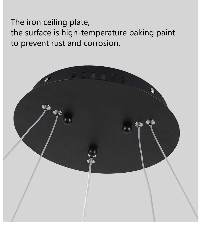 Modern nordic minimalist Restaurant living room decoration Aluminum Acrylic Circle Ring LED Chandelier