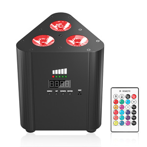 ขายร้อน RGBW 3 LED Par ไฟเวทีรีโมทคอนโทรลไร้สาย Wifi APP 4 IN 1 แบตเตอรี่ดิสโก้ DJ เวทีไนท์คลับ - Product Image 1