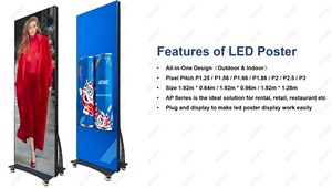 Aowe P1.52 P2 P2.5 Seamless Splicing Portable Smart Advertising Player <strong>LED</strong> Screen Digital Indoor <strong>LED</strong> Poster Display for Events - Product Image 5