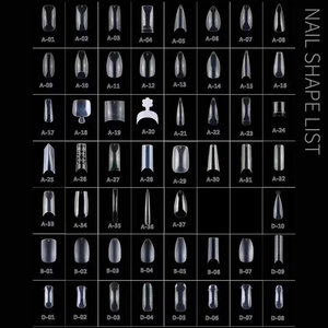ปลายเล็บเจลอัลมอนด์นิ่มขนาดกลาง500ชิ้นรูปทรงโลงศพใสเรียวยาวพิเศษโค้งตัวซีฉลากตามต้องการ - Product Image 4