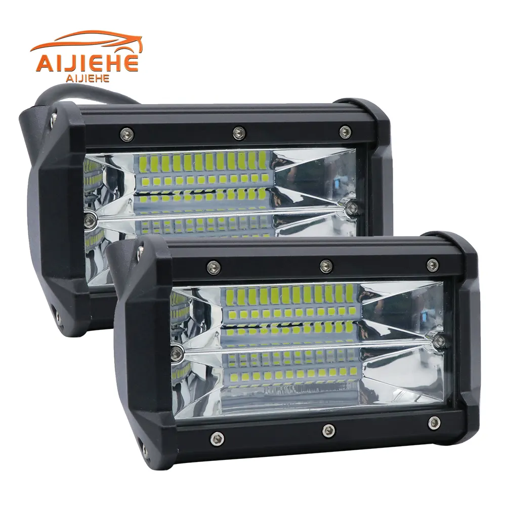 Sistema de iluminación automático para coche, luz LED de trabajo de 5 pulgadas, 72W, para Jeep, 4x4, 4WD, ATV, SUV, UTV, camión