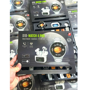 חדש אופנה מתנה d19 שעון 4 סט 7 רצועה סיבוב 7 ב 1 שעון חכם עם אוזניות tws אוזניות לגברים - Product Image 3