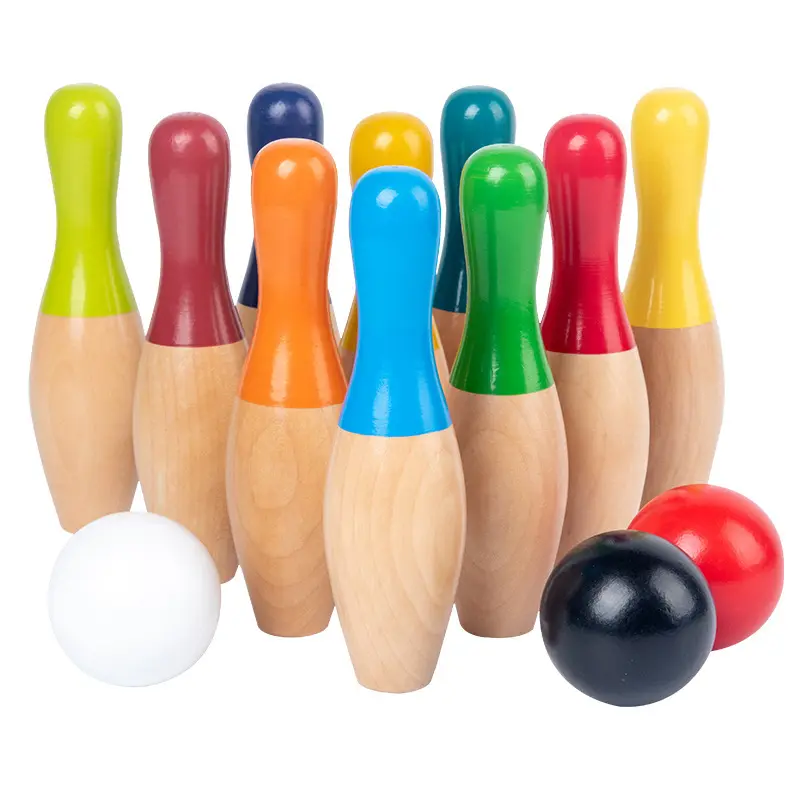 Jeu de boules de bowling en bois amusant pour enfants et adultes, fête bureau Parent-enfant, jouets de sport, pelouse et jeu de bowling d'intérieur en plein air