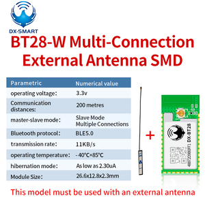 14585 di dialogo del modulo Bluetooth DX-BT28 può collegare a 8 telefoni cellulari insieme BLE 5.0 Dual UART comunicazione per Arduino