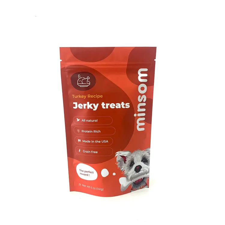 Individuell bedruckter feuchtigkeitsfester wiederverschließbarer Druckverschluss-Ständer-Verpackungsbeutel aus Aluminium für Katze Hund Haustier Speisen Snack-Leckage