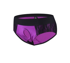 กางเกงในสายเดี่ยวมี6ไซส์สีม่วงสำหรับใส่ทรานส์แบบเปิดเป้ากางเกง FTM พร้อมโอริง - Product Image 3