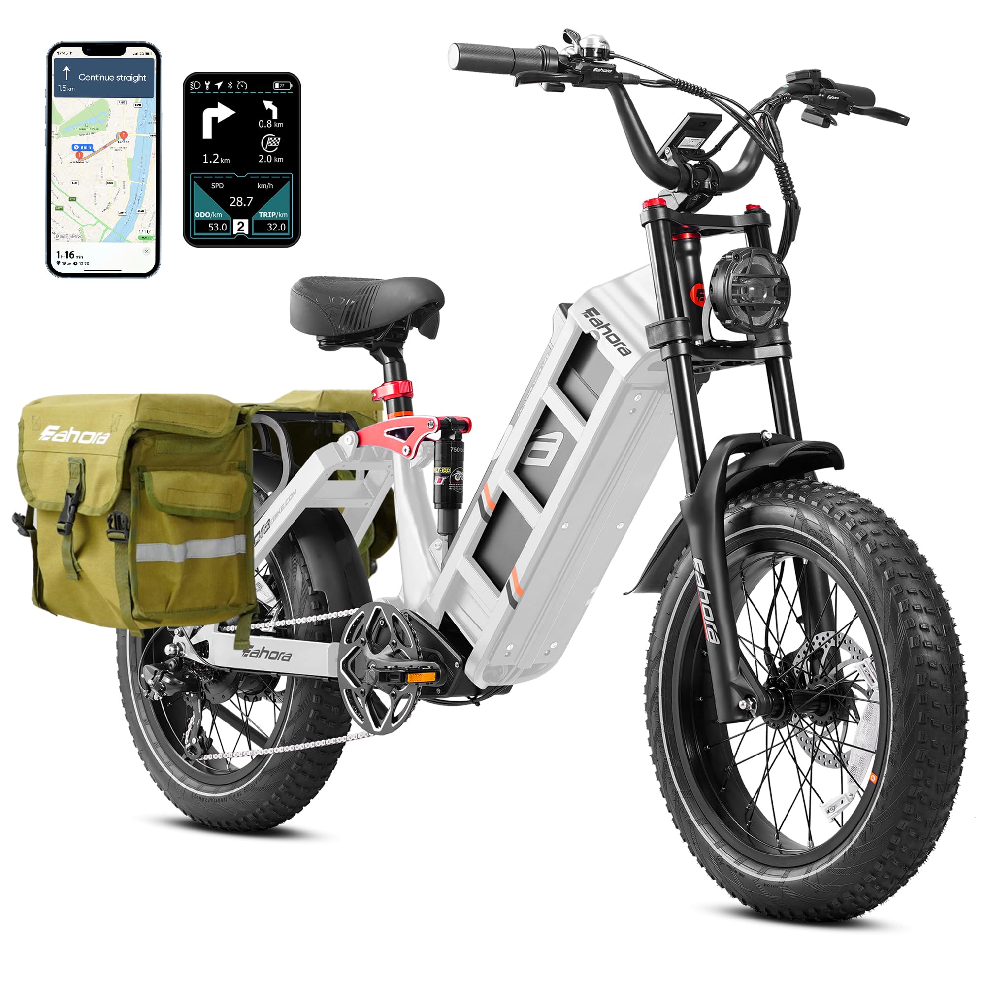 White with Saddle Bag