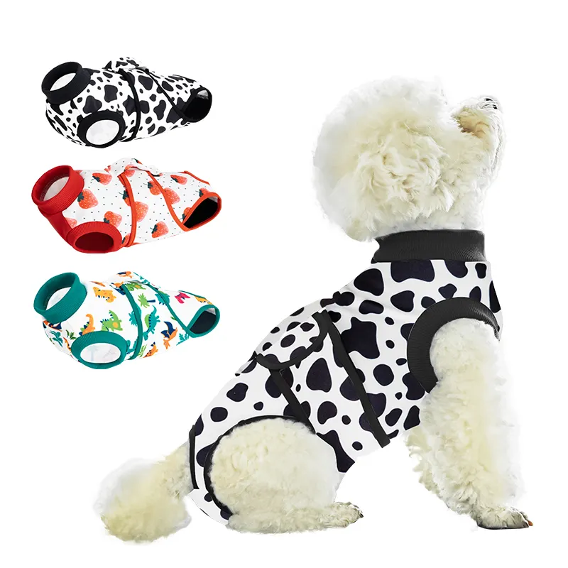 Custom Zacht Wasbaar Huisdierkostuum Kleding Zomer Hond Pyjama Kleding Honden Chirurgisch Herstelpak