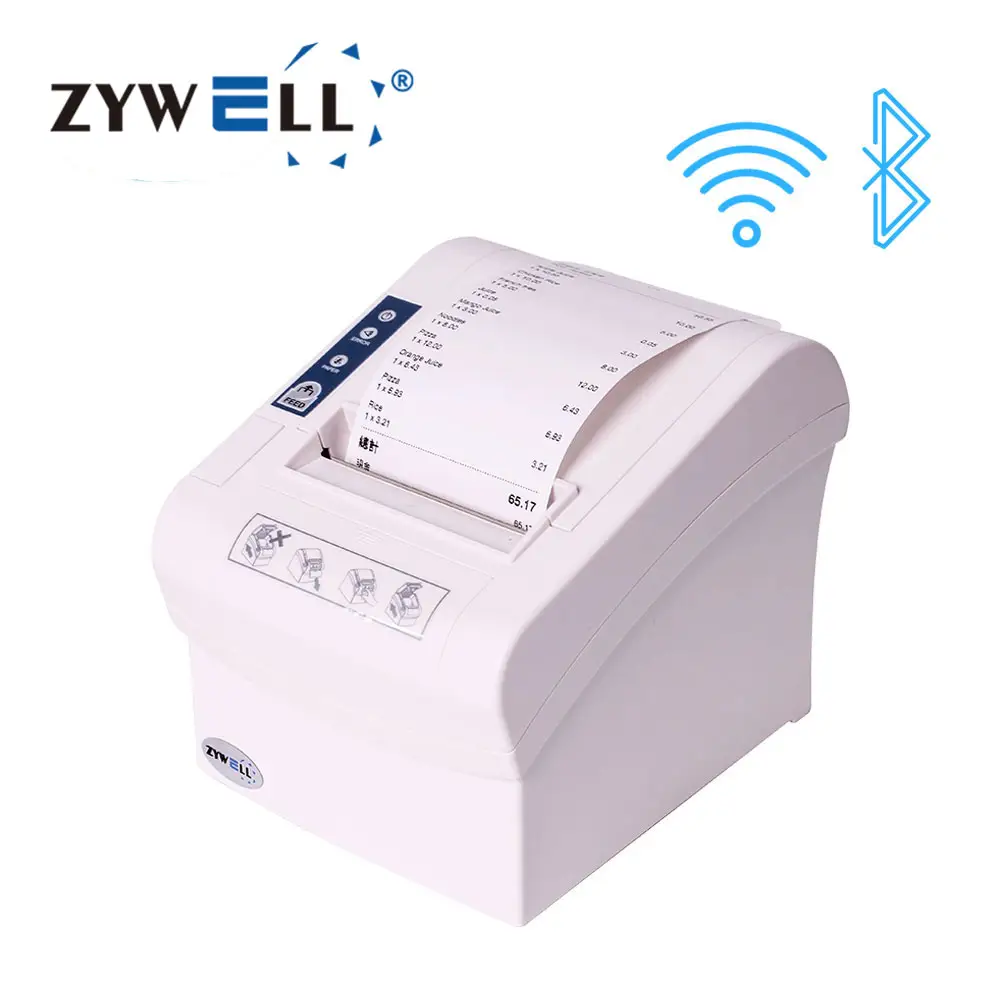 Zywell ฟรี Pos เครื่องพิมพ์ใบเสร็จซอฟต์แวร์ดาวน์โหลด ZY806 3นิ้วบลูทูธ Wifi ความร้อนบิลเครื่องพิมพ์