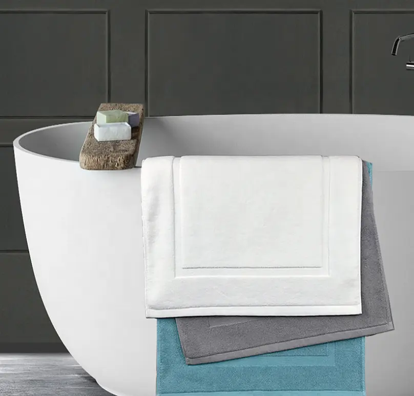 Promozione eco-friendly in cotone personalizzato sublimazione bagno tappetino da bagno set per l' uso del bagno