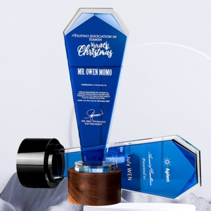 Lisanslı yaratıcı kristal kupa yarışması: olağanüstü çalışanlar için hatıra ahşap taban ödülü - Product Image 4