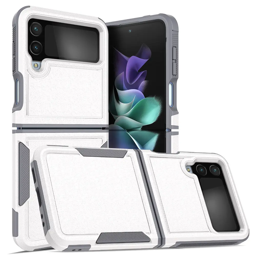 Funda completa 2 en 1 a prueba de golpes para teléfono móvil Samsung Galaxy Z, carcasa plegable de Color TPU para móvil Samsung Galaxy Z Flip 4 Flip 3 5G