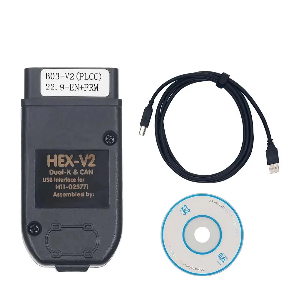 Für VAG HEX V2 USB-Schnitts telle Unbegrenzte VINs ATMEGA162 OBD2-Scanner VAGCOM HEX V2 Kabelauto-Diagnose tool